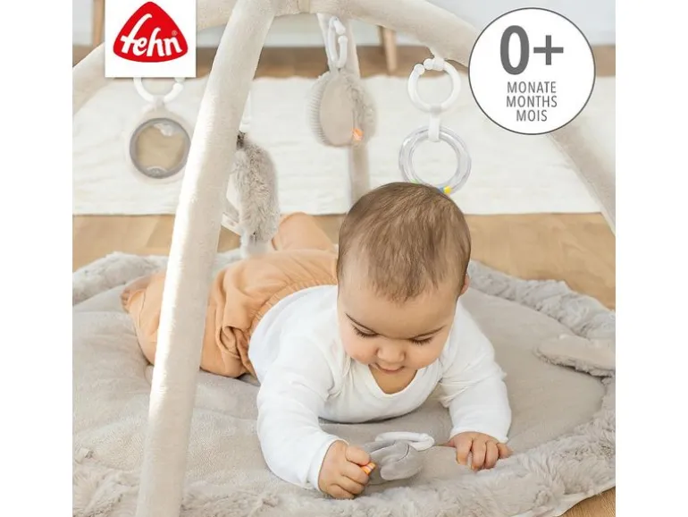 fehn 3-D-Activity-Decke Faultier, Grau/Beige