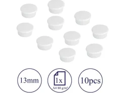 Franken Haftmagnet Magnet rund Ø 13 mm, 10 Stück, Weiss
