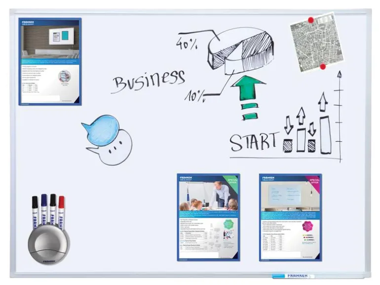 Franken Magnethaftendes Whiteboard X-tra!Line 100 cm x 200 cm, Weiss