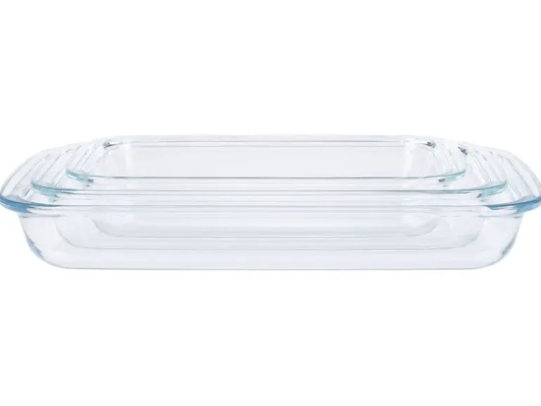 FURBER Auflaufform-Set Glas, 3 Stück, Eckig