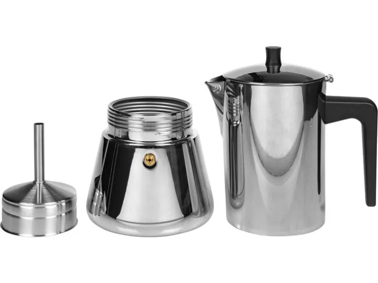 FURBER Espressokocher Chicchi 10 Tassen, Silber