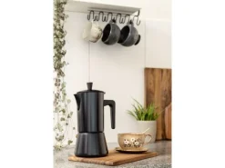 FURBER Espressokocher Chicchi 6 Tassen, Schwarz