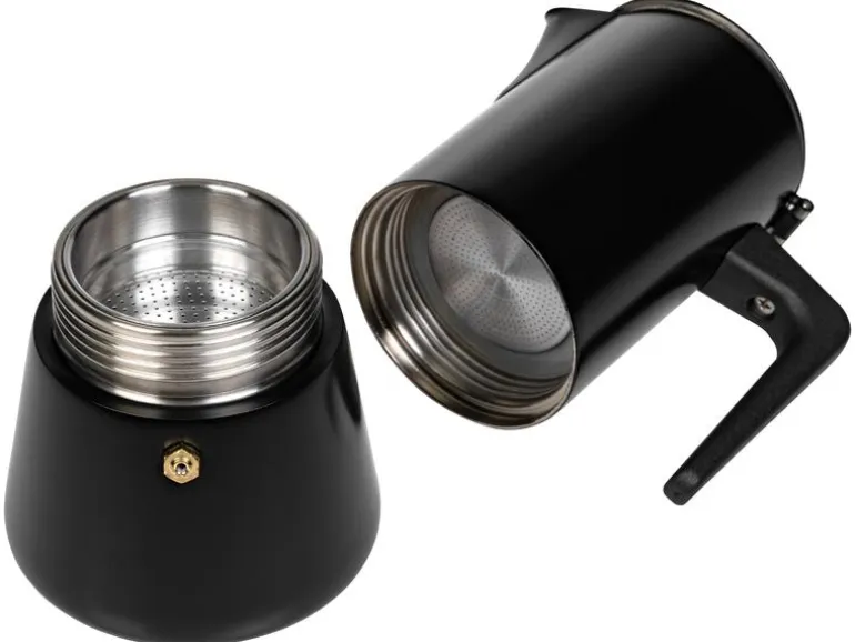 FURBER Espressokocher Chicchi 6 Tassen, Schwarz