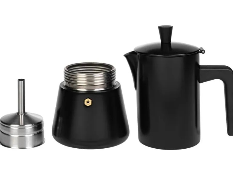 FURBER Espressokocher Chicchi 6 Tassen, Schwarz