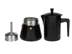 FURBER Espressokocher Chicchi 10 Tassen, Schwarz