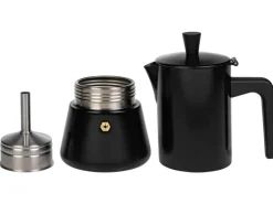 FURBER Espressokocher Chicchi 4 Tassen, Schwarz