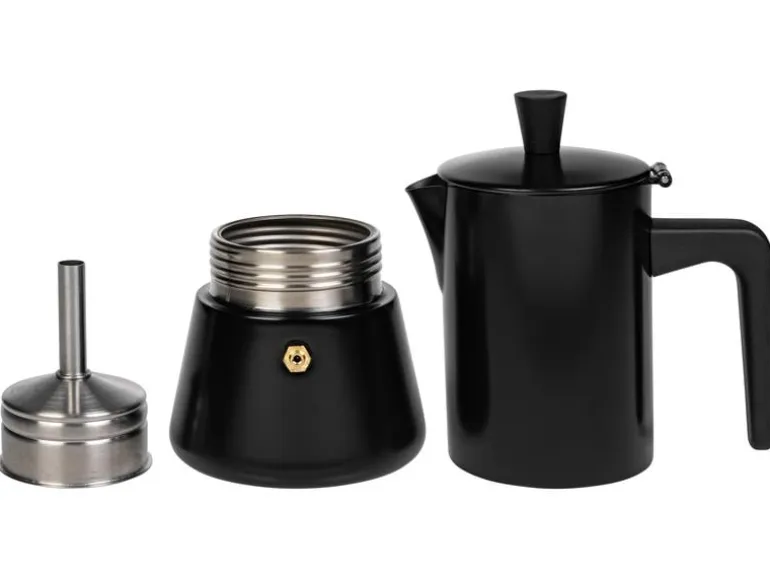 FURBER Espressokocher Chicchi 4 Tassen, Schwarz