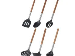 FURBER Küchenutensilien mit Ständer 7-teilig, Schwarz