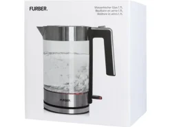 FURBER Wasserkocher Vetro 1.7 l, Silber/Transparent