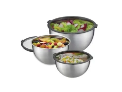 GEFU Rührschüssel-Set Mondi 1 l/2.5 l/4.5 l, Schwarz/Silber