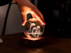 Gingko LED Stimmungslicht Amber Delfin Braun/Transparent