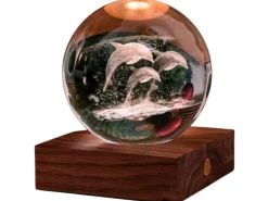 Gingko LED Stimmungslicht Amber Delfin Braun/Transparent