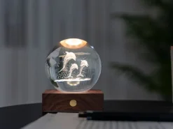 Gingko LED Stimmungslicht Amber Delfin Braun/Transparent