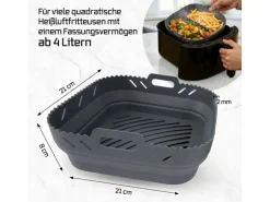 GOURMETmaxx Silikonform 21 x 21 x 8 cm, Anthrazit