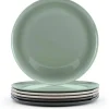 GOURMETmaxx Speiseteller 25 cm, 6er-Set, Beige / Grün / Dunkelgrau