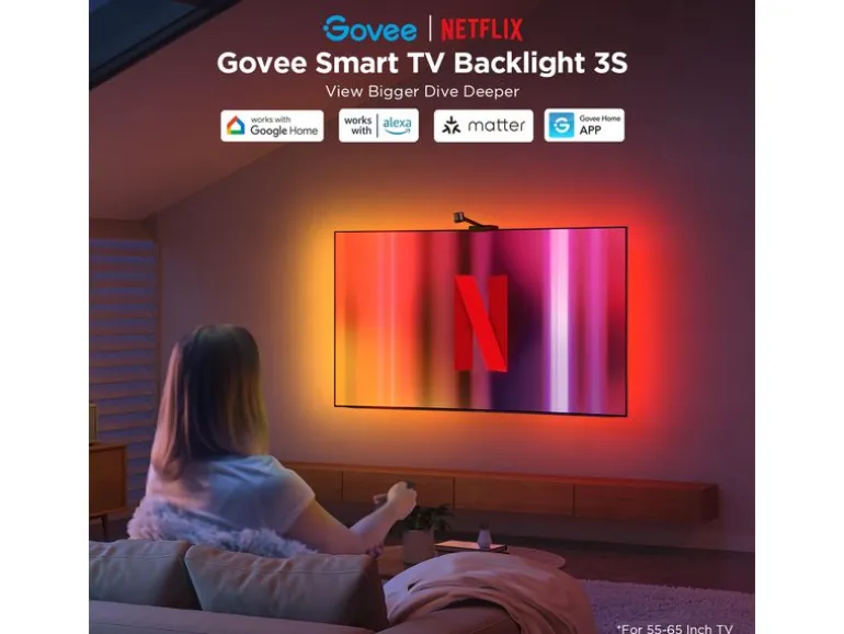 Govee Envisual TV Backlight 3S Netflix Version, RGBICW, 55"-65"