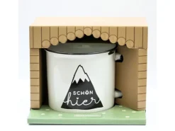 Grafik Werkstatt Vintage Becher Bergglück, Schön hier