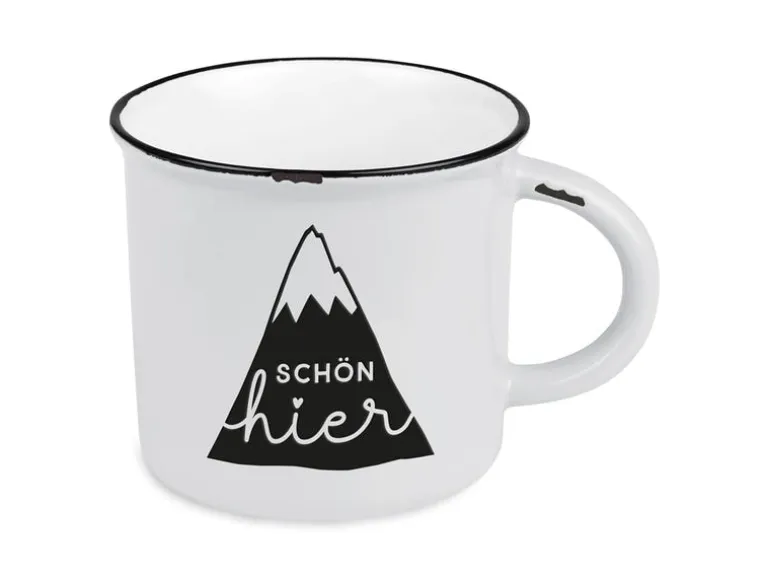 Grafik Werkstatt Vintage Becher Bergglück, Schön hier