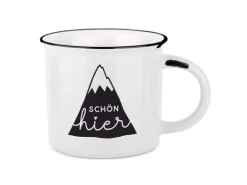 Grafik Werkstatt Vintage Becher Bergglück, Schön hier