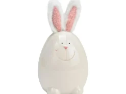 G. Wurm Aufsteller Hase 14 cm, Weiss, Rosa
