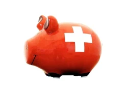 G. Wurm Spardose Schweizer Bank 12.5 x 9 x 9 cm