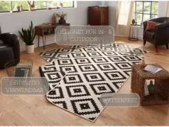 Hanse Home Malta In- & Outdoor Teppich 160 x 230 cm, Schwarz/Crème