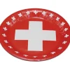 Haushaltsware Einwegteller Schweizerkreuz 23 cm, 8 Stück, Rot/Weiss