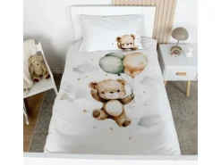 Herding Kinderbettwäsche Ballon Teddy 100 x 135 cm + 40 x 60 cm
