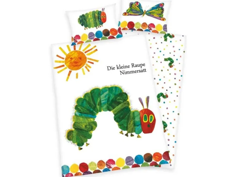 Herding Kinderbettwäsche Raupe Nimmersatt 100 x 135 cm + 40 x 60 cm