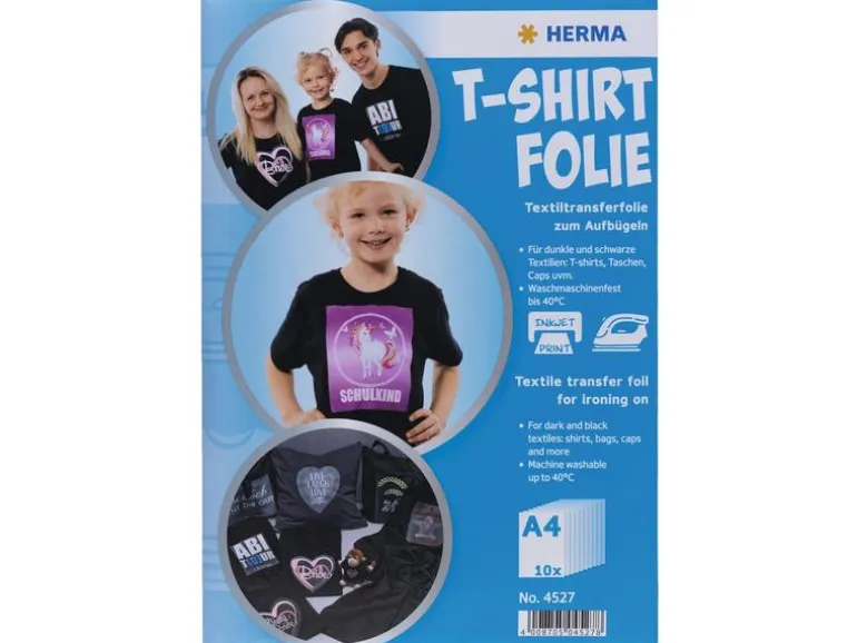 HERMA Aufbügelfolie A4, 10 Stück, Weiss