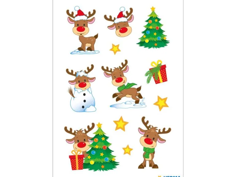 Herma Stickers Weihnachtssticker Kleiner Rudolph 2 Blatt à 24 Sticker