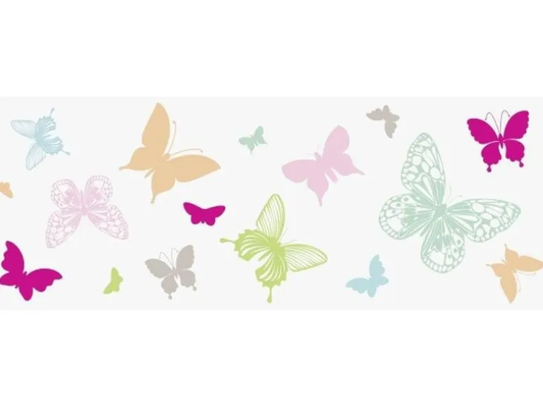 Heyda Fensterbild Butterflies 1 Stück, Grün/Pink/Rosa/Mint