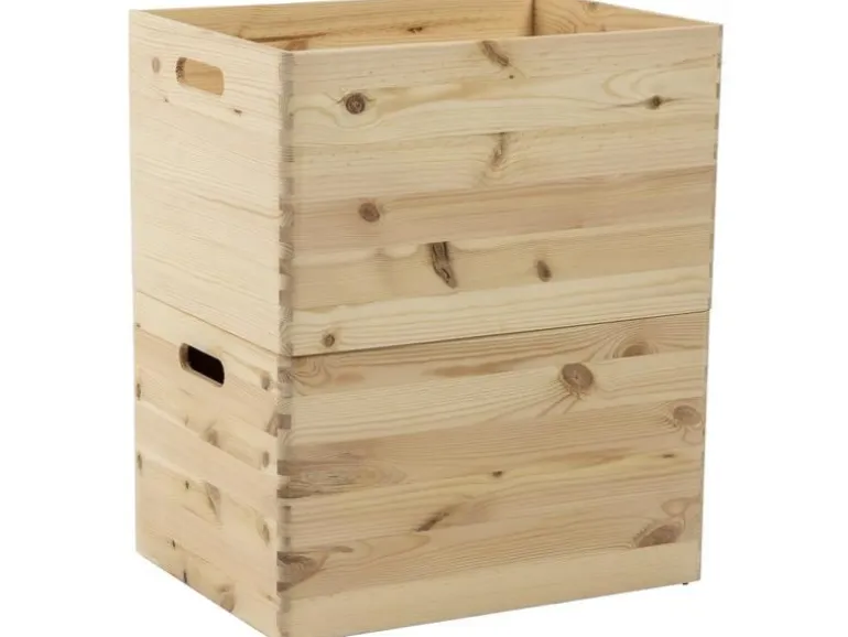 Holz Zollhaus Aufbewahrungskiste Kiefer 30 x 23 x 40 cm, Braun