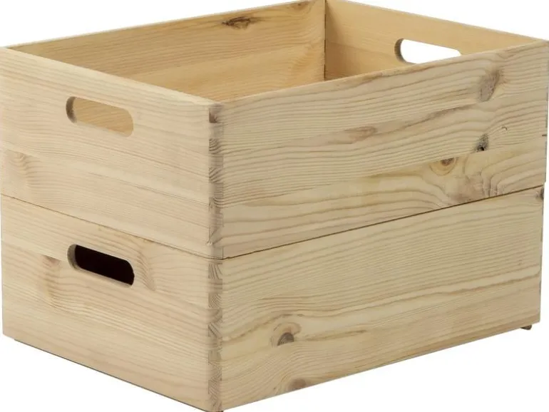 Holz Zollhaus Aufbewahrungskiste Kiefer 30 x 14 x 40 cm, Braun