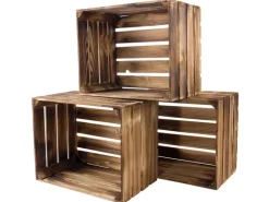 Holz Zollhaus Holzharasse Vintage geflammt 40 x 50 cm