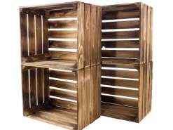 Holz Zollhaus Holzharasse Vintage geflammt 40 x 50 cm