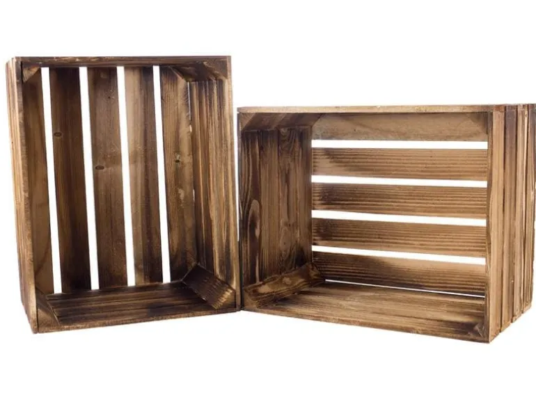 Holz Zollhaus Holzharasse Vintage geflammt 40 x 50 cm