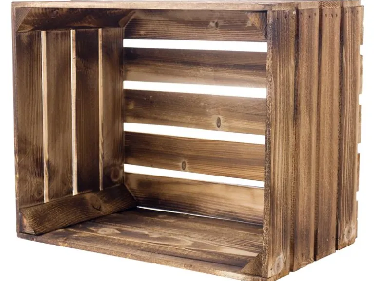 Holz Zollhaus Holzharasse Vintage geflammt 40 x 50 cm