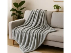 Home Fashion Decke Fleecedecke 150 x 200 cm, Grau/Silber