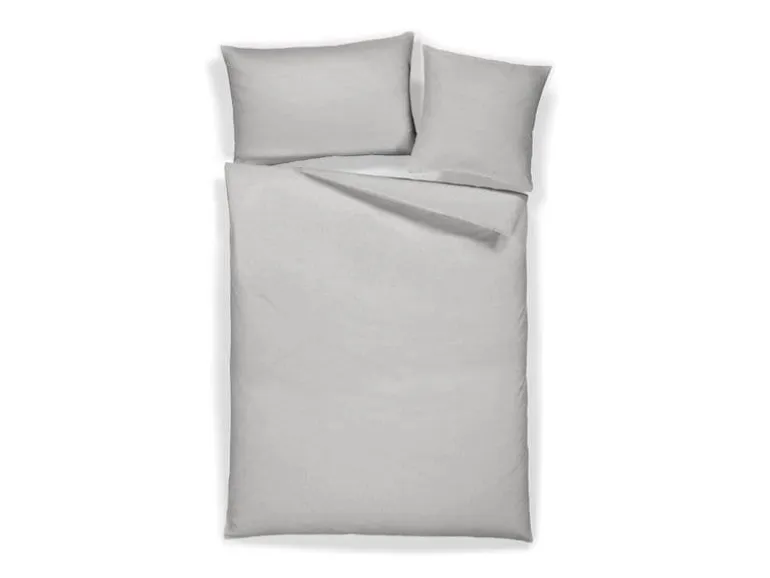 Home Fashion Duvetbezug Halbleinen uni grau 200 x 210 cm