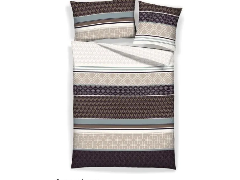 Home Fashion Duvetbezug Seersucker bedruckt Ramone Grau 160 x 210 cm