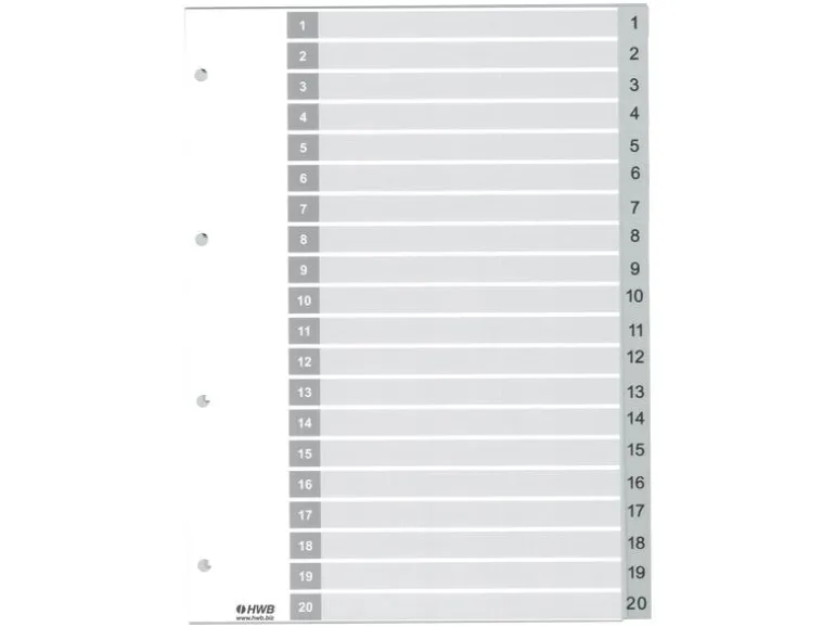 HWB Register A4, PP 1-20