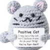 I AM CREATIVE Aufsteller Positive Cat Dekofigur Plüschtier Grau 8.5 cm