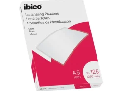 Ibico Laminierfolie A5, 125 µm, 100 Stück, Wasserabweisend; Matt