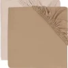 Jollein Fix-Leintuch Jersey 2er, 40/50 x 80/90 cm, Wild Rose/Biscuit
