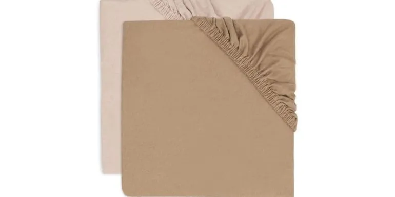 Jollein Fix-Leintuch Jersey 2er, 40/50 x 80/90 cm, Wild Rose/Biscuit