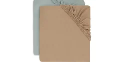 Jollein Fix-Leintuch Jersey 2er, 40/50 x 80/90 cm, Sea Green/Biscuit