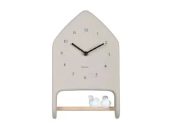 KARLSSON Wanduhr Love Birds 20 x 32 cm, Warmes Grau