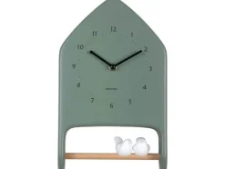 KARLSSON Wanduhr Love Birds 20 x 32 cm, Dschungel grün