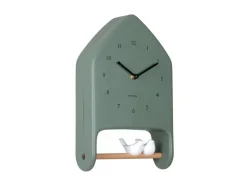 KARLSSON Wanduhr Love Birds 20 x 32 cm, Dschungel grün